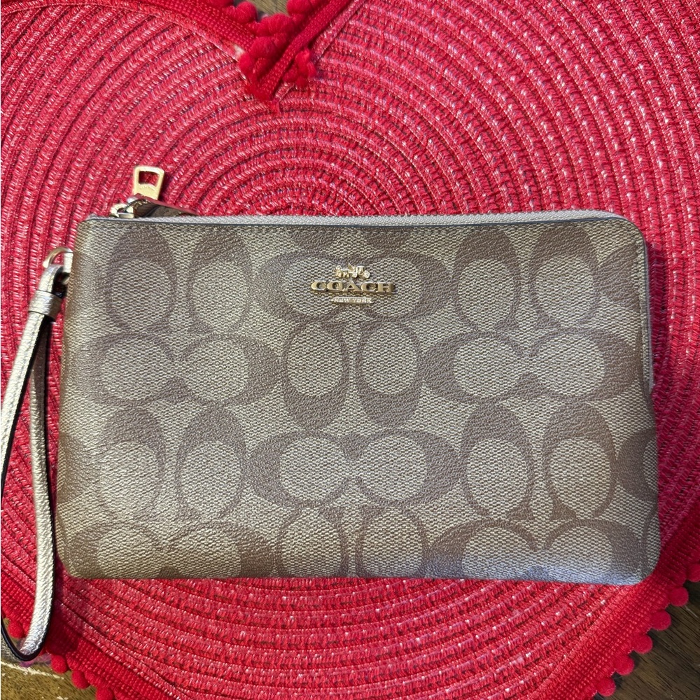 Coach brown Wristlet Clutch